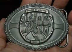 2015 Heart of Zachary Cape Canaveral Energy Center Award Silver Tone Belt Buckle