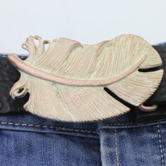 Belt buckle feather antique rose removable buckle buckle for 4 cm leather belt