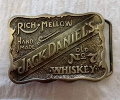 Vintage Jack Daniel&rsquo;s Whiskey Pewter Belt Buckle Old No.7 Whiskey Nice! 6322