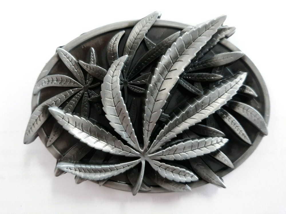 metal belt buckle 3D marijuana weed leaf cannabis pot…new