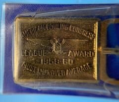 1959-60 ABC Bowling Award Belt Buckle Most Improved Average League Trophy
