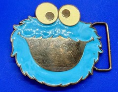 Sesame Street 2009 Cookie Monster Blue Muppet Character Belt Buckle