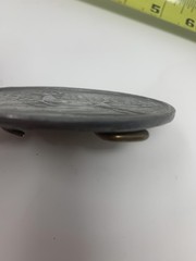 Vintage Pewter Deer Belt Buckle Oval Wildlife Outdoorsman Forest Scene Western