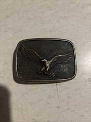 Solid Brass Vintage Eagle Belt Buckle 80’s Made In The USA !