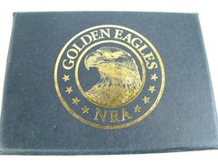 NRA GOLDEN EAGLES BELT BUCKLE – Pristine Condition -IN THE BOX 2010