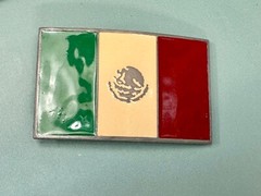 Mexico Flag Patriotic Belt Buckle Western Cowboy Eagle Country Emblem