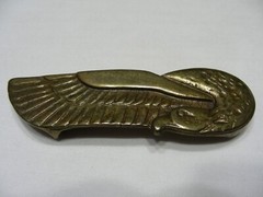 Seagull Themed – Vintage – 2 Piece Brass – 7/8&Prime; x 6 1/2&Prime; Skinny Belt Buckle!