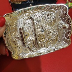 Longhorn Cowboy Belt Buckle Western Hebilla Rodeo Silver & Black