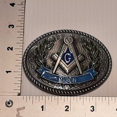 SILVER (IN COLOR) MASON Metal Belt Buckle