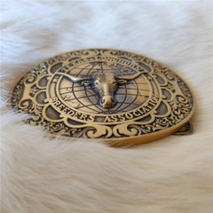 Texas OX Bull Head Belt Buckle Western Cowboy Antique- Solid Brass