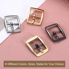 6Pcs 0.63&Prime; Single Prong Belt Buckle Rectangle Center Bar Buckles for Belt,Black