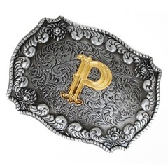 Men&rsquo;s Belt Buckles, English Letter in 3D, Western Style, CowboyAlphabe…