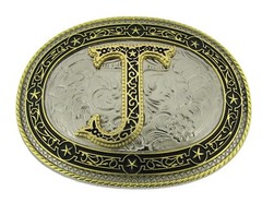 Initial J Letter J Belt Buckles Alphabet J Monogram J Men Cowboy Western RODEO