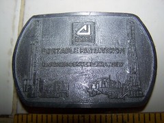 Vintage Cooper Industries Portable Drilling RIG Division Belt Buckle