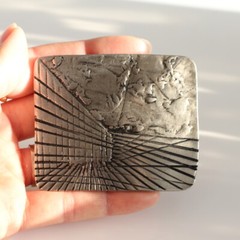 Designer belt buckle removable buckle dark silver for 4 cm leather belt