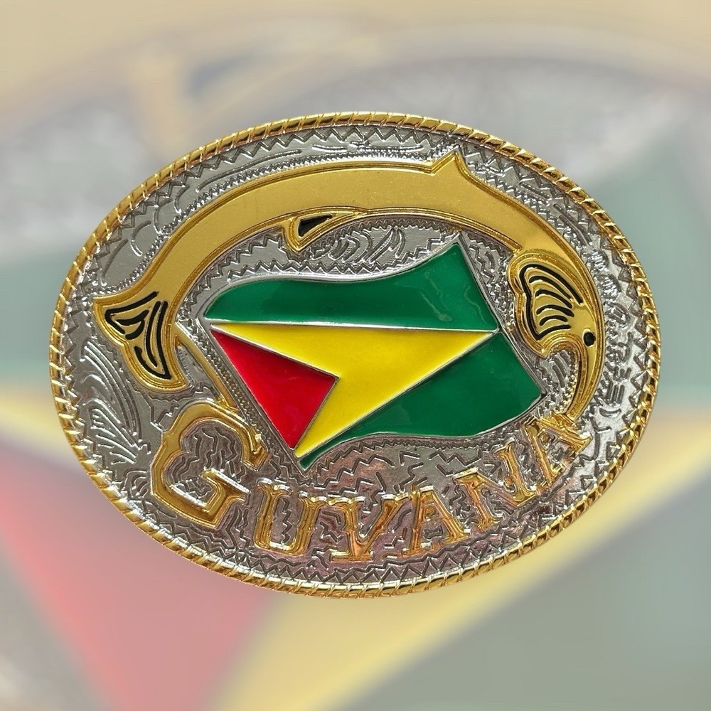 Guyana Belt Buckle Head, National Flag of Guyana