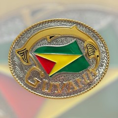 Guyana Belt Buckle Head, National Flag of Guyana