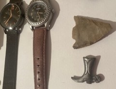 Vintage Grandpa&rsquo;s Junk Draw, Watches, Cufflinks, Arrowhead, Spoons, Interesting,