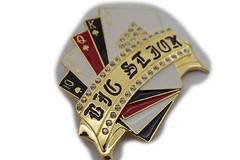 Men Women Gold Metal Casino Cards Belt Buckle Luck Royal Flush Vegas Statement