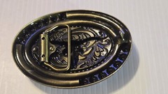 WESTERN COWBOY RODEO LONGHORN BULL SKULL Metal Belt Buckle (BRASS LOOKING)
