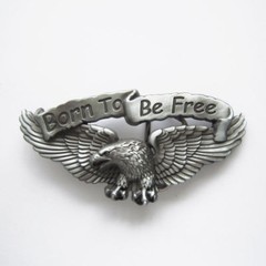 « Born To Be Free » Eagle Biker Metal Belt Buckle