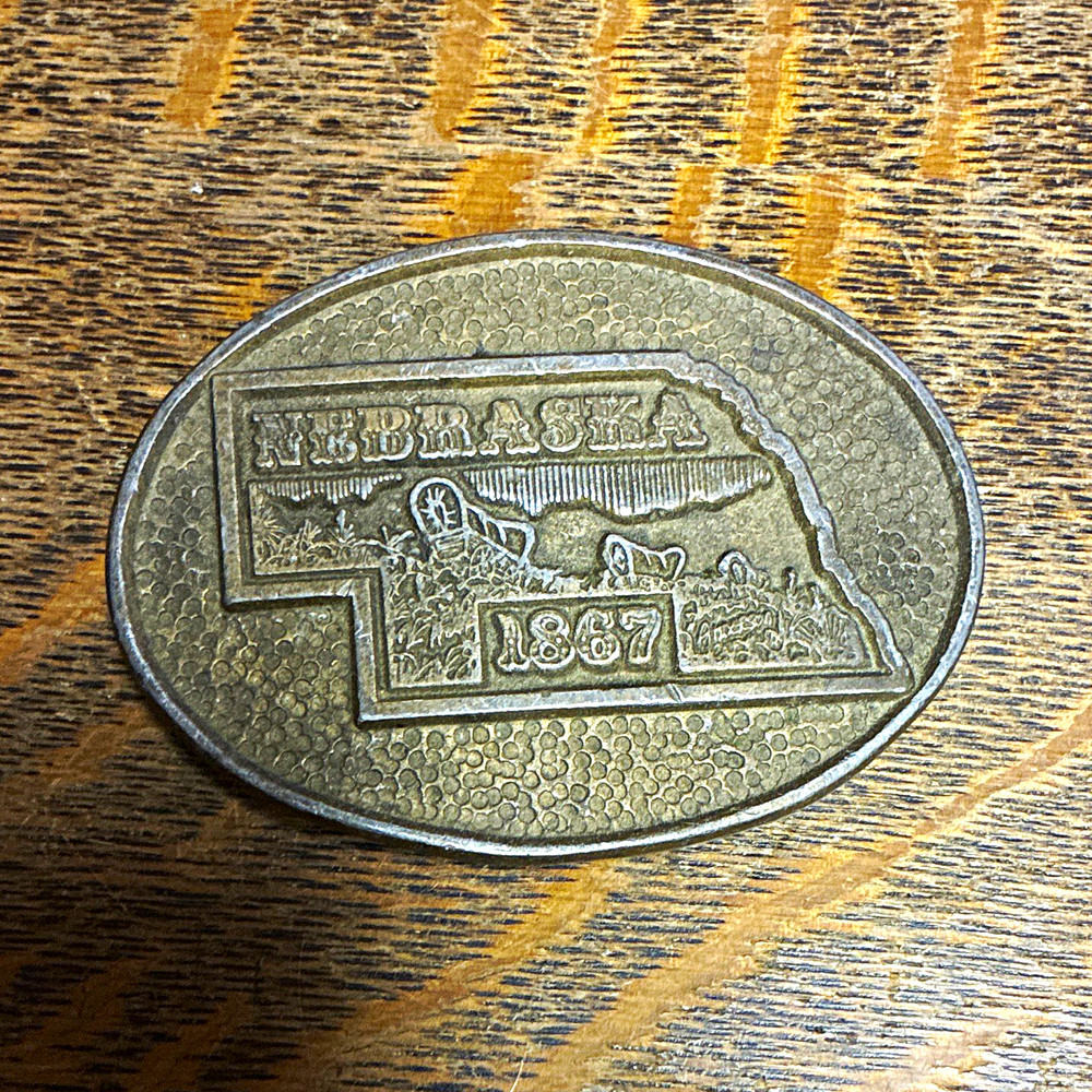 CDC Metalworks Nebraska 1867 State Oval Western Belt Buckle