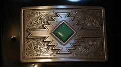 Blazin Roxx Turquoise Diamond Antique Silver Square Belt Buckle 37904