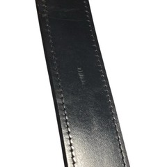 Marc Wolf Black Leather Plain Strap Men&rsquo;s Belt Size 36 Harness Buckle Snap