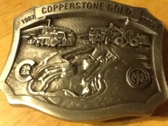 1987 1993 Copperstone Gold Project Pacific Brass Silver Tone Belt Buckle Limited