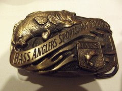 Vintage Belt Buckle Bass Anglers Sportsman Society Fishing