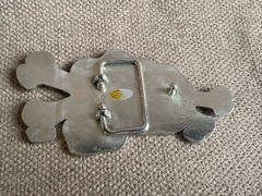 Vintage Rhinestones Punching Fist Skulls Belt Buckles Set Of 2