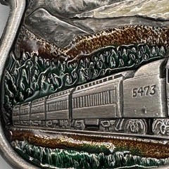 Vintage 1984 Bergamot Brass Works Steam Train Locomotive Belt Buckle U-149 USA