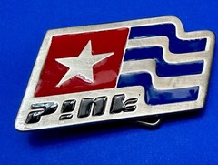 Flag Logo Emblem Star Cutout Belt Buckle