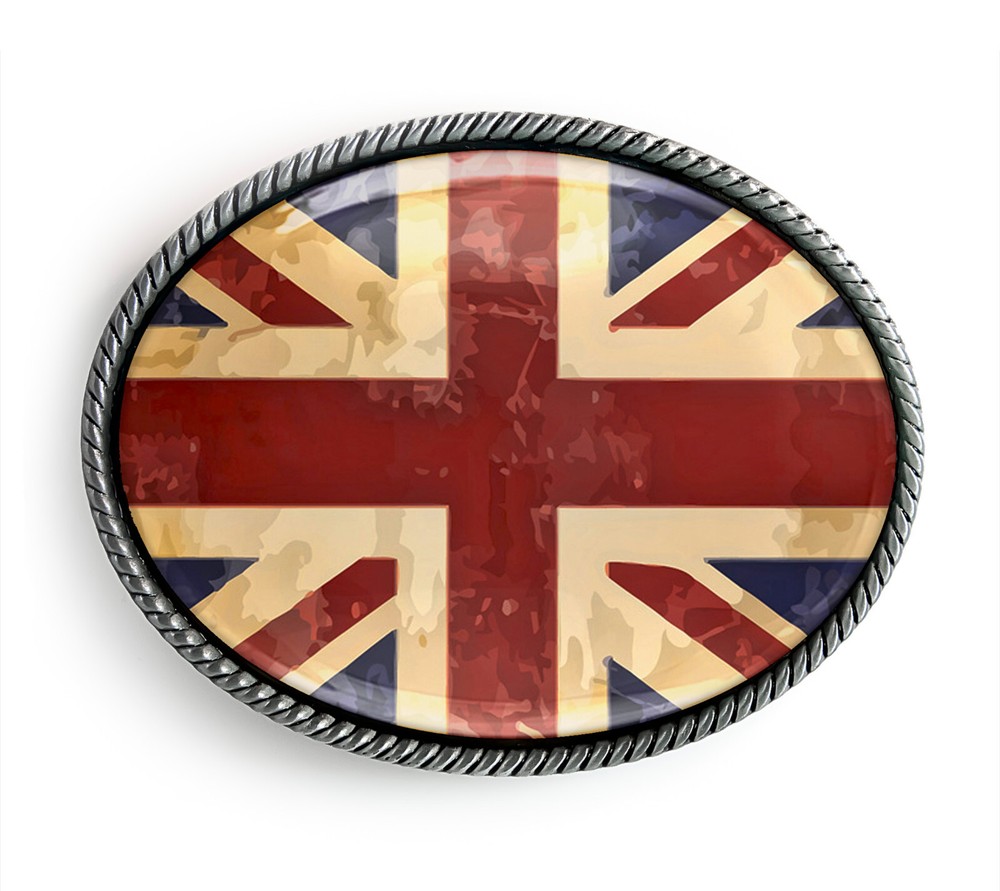 UK Flag Belt Buckle – United Kindom British Grunge Flag Handmade Buckle – 331