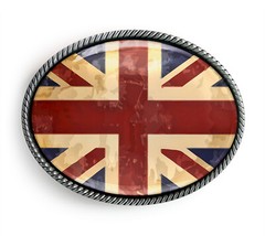 UK Flag Belt Buckle – United Kindom British Grunge Flag Handmade Buckle – 331