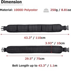 Tactical Molle Waist Belt Multifunctional Padded Patrol Belt Battle Waist Belt