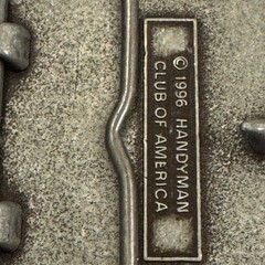 Handyman Club of America Life Member Belt Buckle Vintage 1996 Pewter Finish