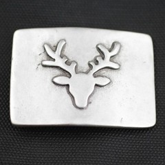 Deer Head Belt Buckle Metal Antique Rustic Hunting Motif For 40mm Belt