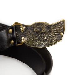 Brass belt buckle Eagle with sword, heraldic eagle, sword winged heraldry falcon