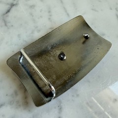 Western Saddle Belt Buckle Nickel Plated Hand-Polished Cowboy Americana