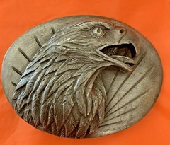 1987 Eagle Head Profile BELT BUCKLE 3D Relief Amazing Detail Collectible #0-50