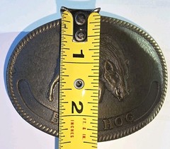 Bush Hog Wild Boar Vtg Belt Buckle Made in USA Hunting Western Vintage 1980&rsquo;s