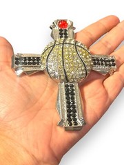 BASKETBALL BLING KING BELT BUCKLE LARGE SPARKLING NEW halloween