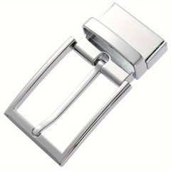Men Belt Buckle Replacement Reversible Classic Business Black Silver 3.5cm