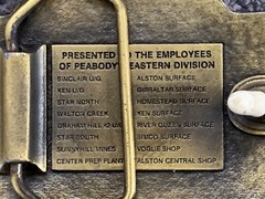 * Peabody Coal Company Eastern Division 1983 Safety Award Belt Buckle Vtg 80’s