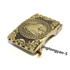 Solid Brass « Horse » Belt Buckle Automatic Belt Buckles Fits For 35mm Wide Belt