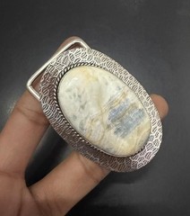 Scheelite Gemstone 925 Sterling Silver Handmade Belt Buckles Gift For