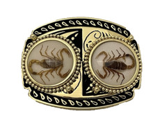 Gold tone Scorpion Belt Buckle and Bolo Set