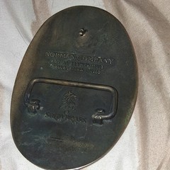 Norman Company Solid Brass Oval Western BeltBuckle 1970s NRA Eagle Patron Member