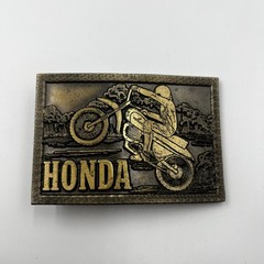 VINTAGE HONDA BELT Buckle Solid Brass Motorcycle Buckle Dirt Biker Motorcross